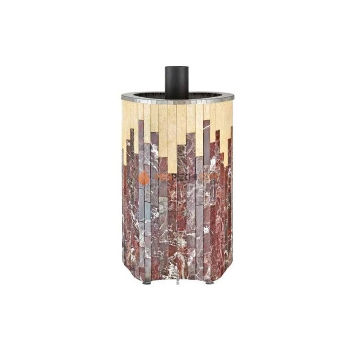 Дровяная печь для сауны Ферингер Оптима До 23 м³ - Сильвия Оро + Россо Леванте - обрамление Металл