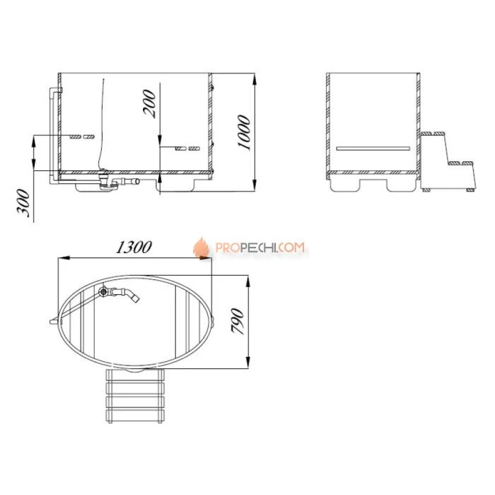 Купель Blumenberg из Лиственницы 130/9 130x79x100см