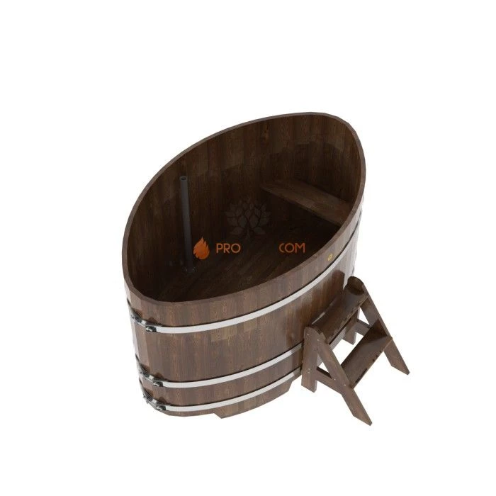 Купель BentWood овальная из сращенных ламелей мореной лиственницы 1,08х1,75