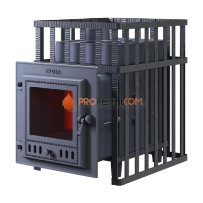 Чугунная печь для бани Гефест Гроза 24М в сетке