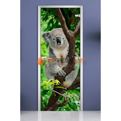 Стеклянная межкомнатная дверь DoorWood с фотопечатью Animals-10, 2000х600 мм