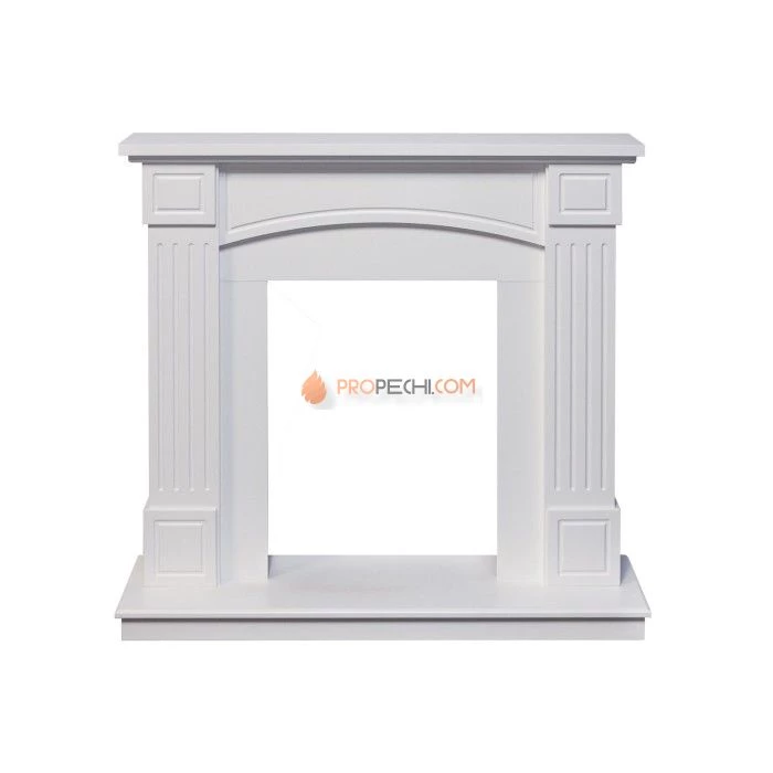 Каминокомплект Royal Flame Boston - Белый (Высота 925см) с очагом Fobos FX Brass