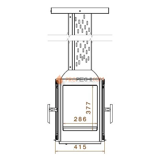 Печь-камин Liseo Castiron LCI 5 GDF Sky, двусторонняя