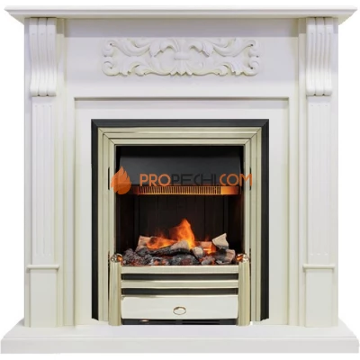 Каминокомплект Dimplex Venice - Фактурный белый с очагом Cavendish