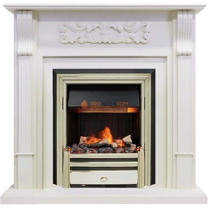 Каминокомплект Dimplex Venice - Фактурный белый с очагом Cavendish