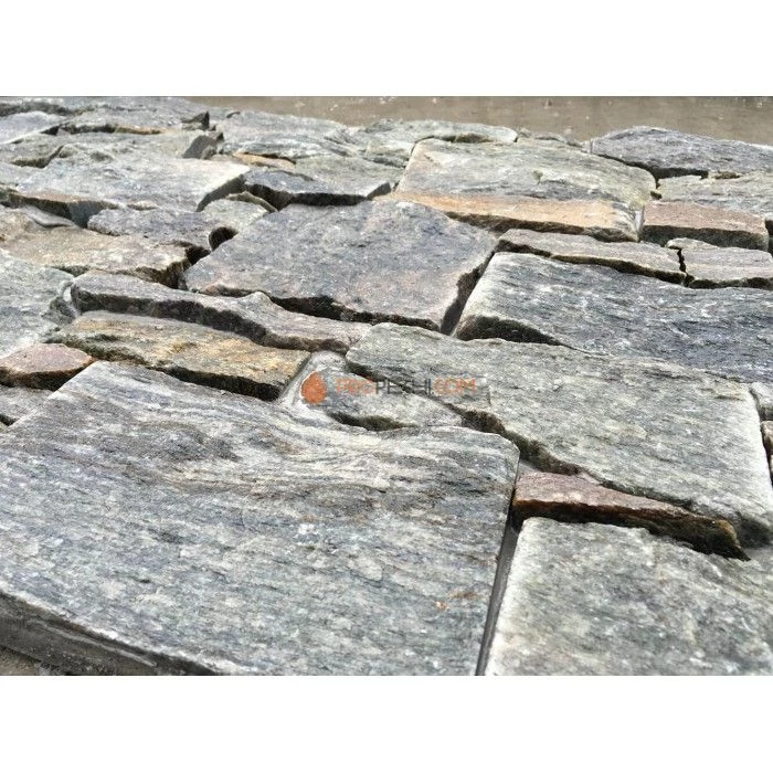 Панель из грубого камня Кварцит серо-зелёный (550х200мм) упак. (4шт/0,44м2)