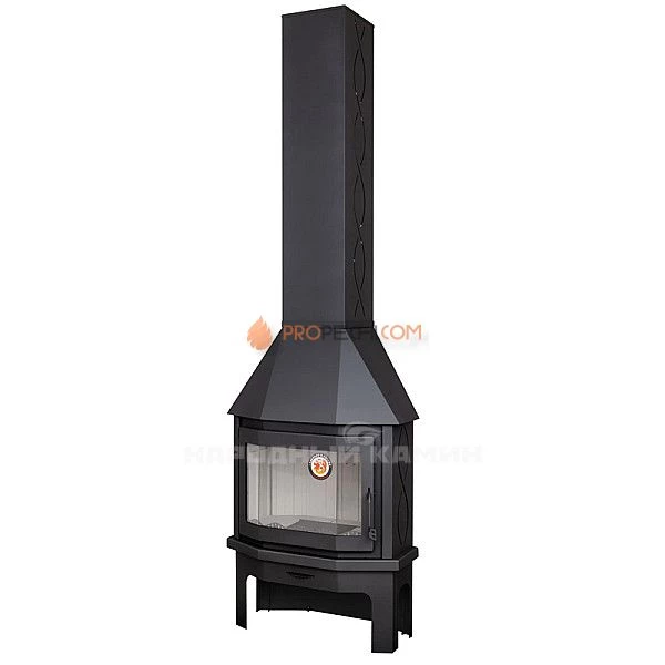 Камин Бавария Мюнхен пристенно-угловой черный