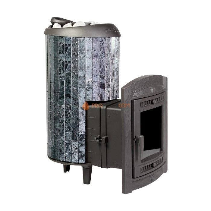 Чугунная печь для бани Атмосфера XL Про ламели Пироксенит наборный