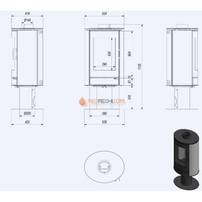 Печь-камин Kratki Koza/AB/S/N/O/DR/Kafel