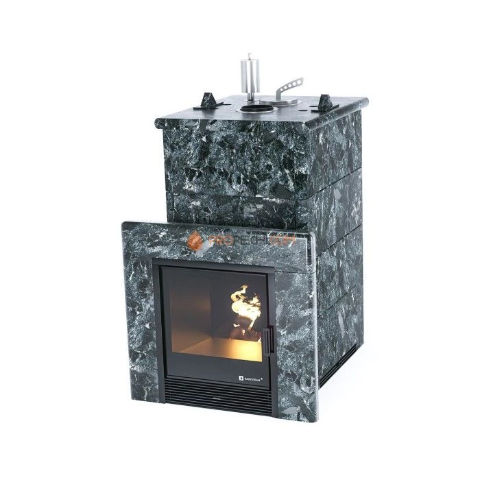 Дровяная печь для бани ИзиСтим Сочи в полноценном кожухе из пироксенита