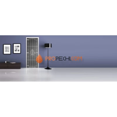 Стеклянная межкомнатная дверь DoorWood с рисунком MG-08 Графит, 2000х800 мм