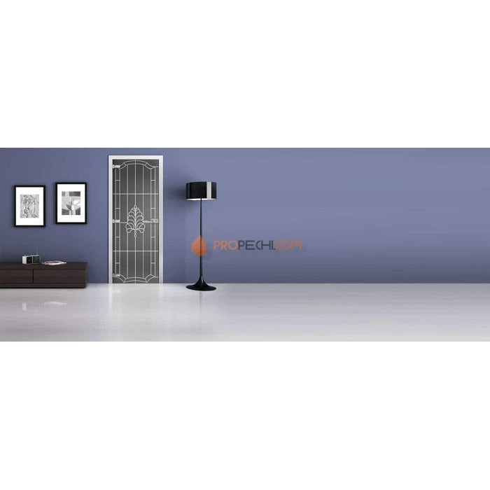 Стеклянная межкомнатная дверь DoorWood с рисунком MG-08 Графит, 2000х800 мм