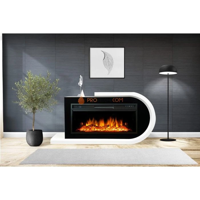 Каминокомплект Royal Flame Basel L - Белый с черным с очагом Vision 42 LED