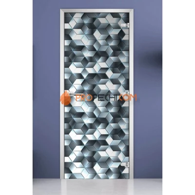 Стеклянная межкомнатная дверь DoorWood с фотопечатью Textures-11, 2000х700 мм