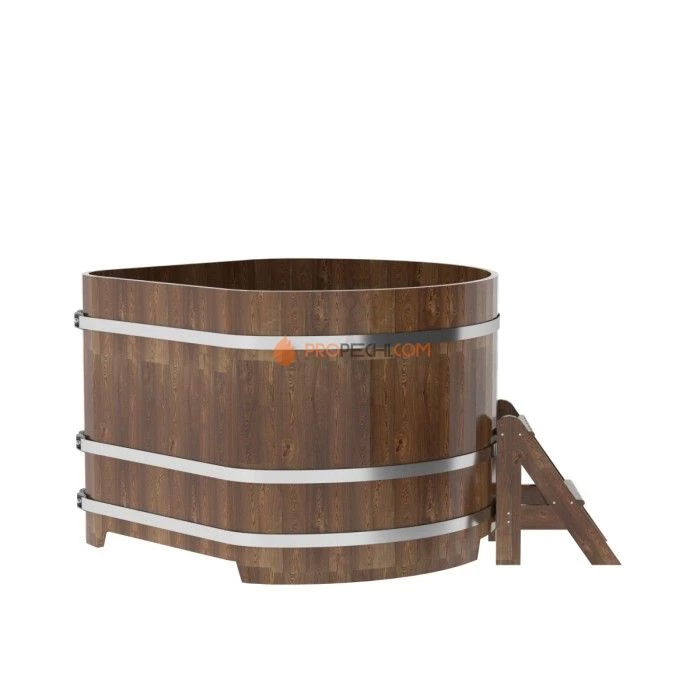 Купель BentWood угловая из сращенных ламелей мореной лиственницы 1,37х1,37