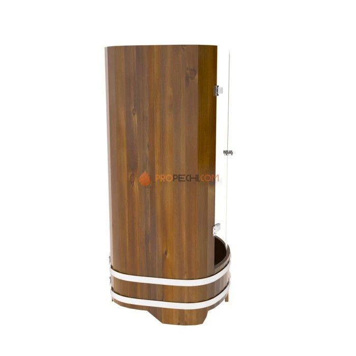 Душевая кабина BentWood из дерева со стеклянными дверцами 0,95х1,2 h=2,0 (лиственница мореная Рустик)