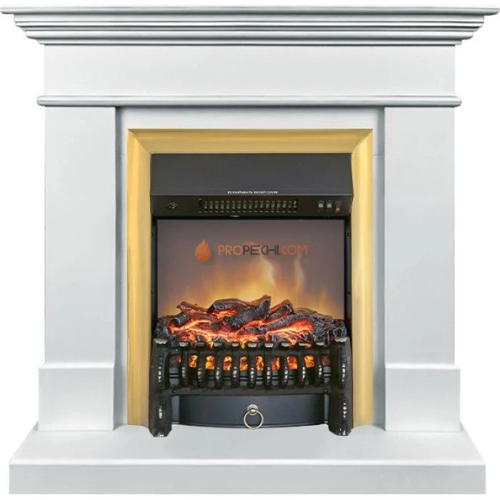 Каминокомплект Royal Flame California SFT - Белый с очагом Fobos FX M Brass