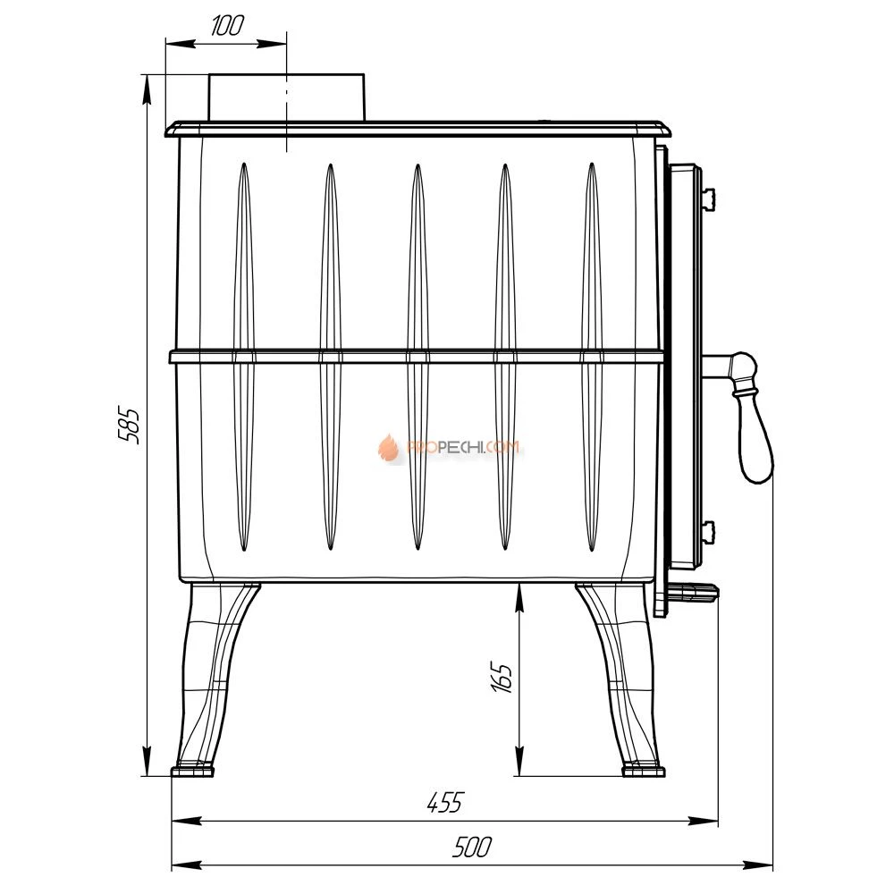Мини-печь-камин отопительно-варочная "Бахтинка" (цв.черный)