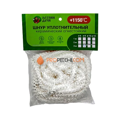 Хозяин дачи Уплотнительный шнур 8 мм. L=3 метра кремнезёмный