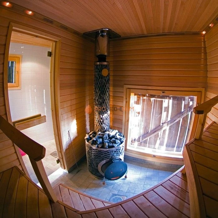 Дровяная печь для бани IKI Original-IKI со стальной дверцей смайл