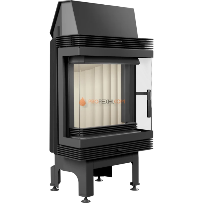 Каминная топка стальная Kratki Blanka/LP/BS (угловое стекло слева-справа) (8 кВт)