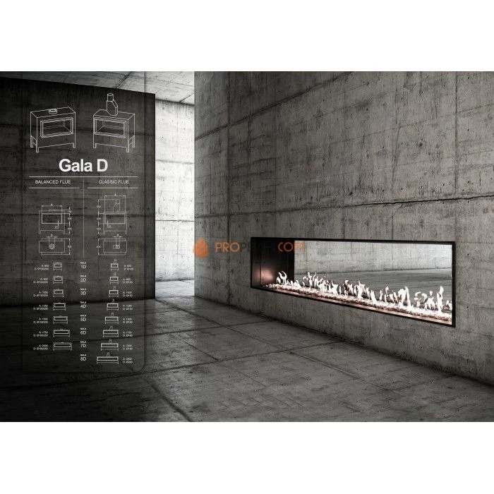 Газовая топка Vero Design Gala Туннель (1250x500 мм) D130/200 мм, горелка VLK burner