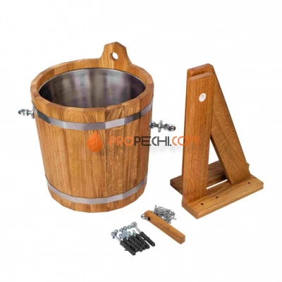 Обливное устройство Woodson с нержавеющей вставкой, 20 л, дуб