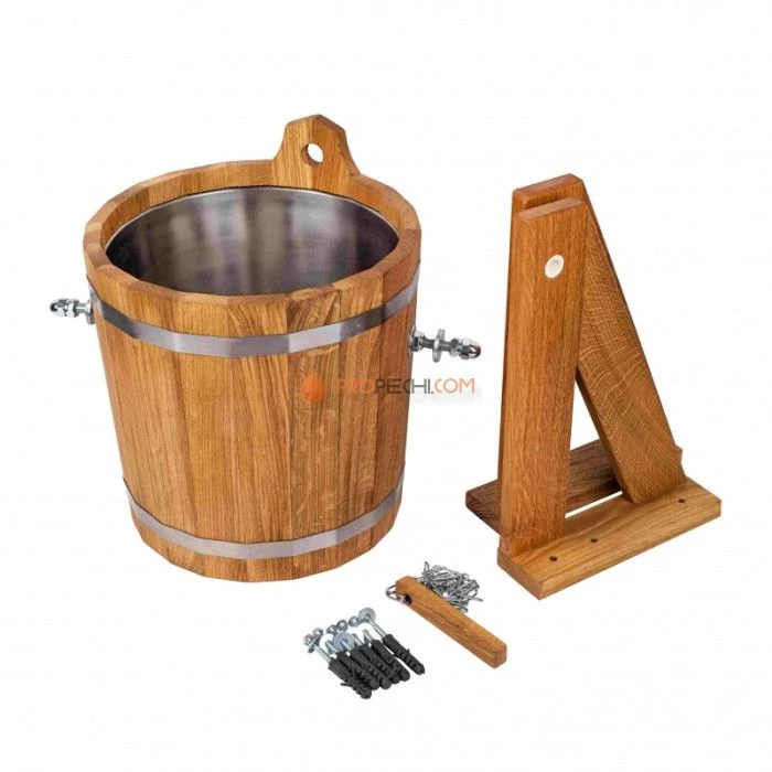 Обливное устройство Woodson с нержавеющей вставкой, 20 л, дуб