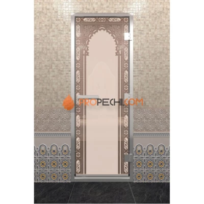 Дверь для хамама DoorWood Восточная арка Бронза матовая, 1900х700 мм