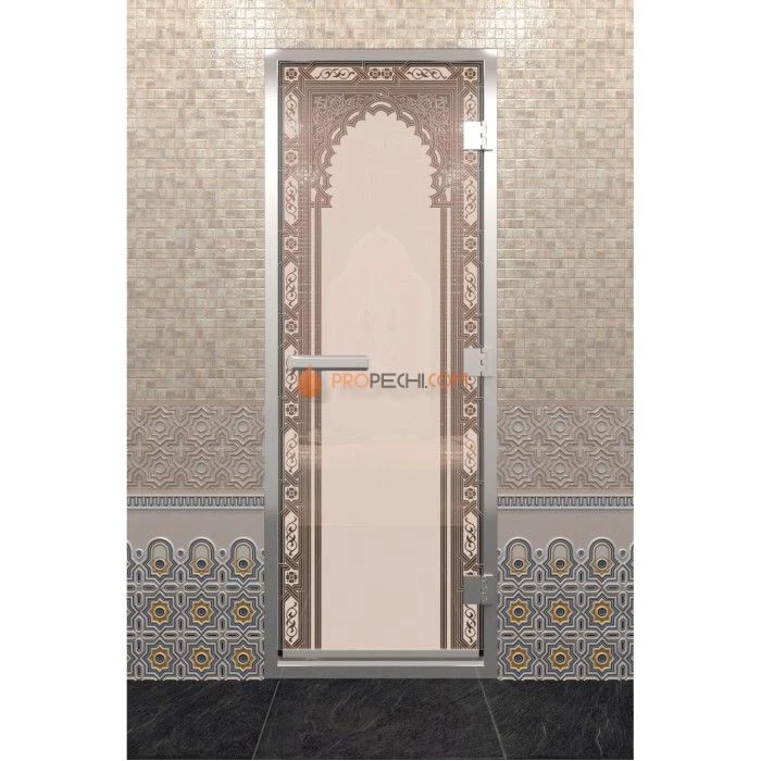 Дверь для хамама DoorWood Восточная арка Бронза матовая, 1900х700 мм