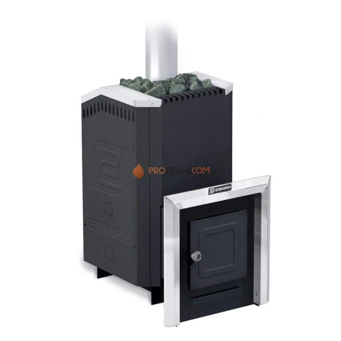 Дровяная печь для бани Ермак 16 Стандарт (с чугунной топкой)