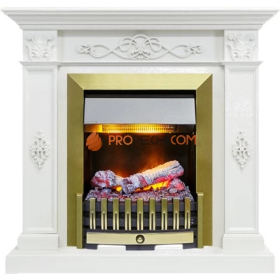 Каминокомплект Dimplex Derby - Белый дуб с очагом Danville Antique Brass FB2