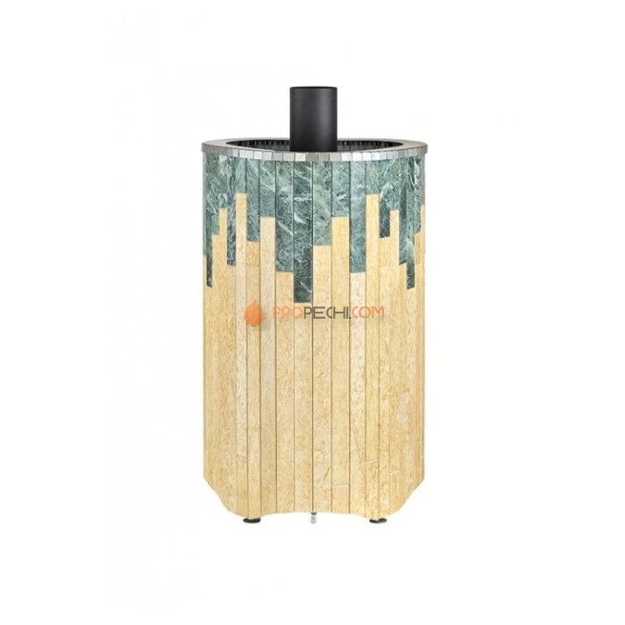 Дровяная печь для сауны Ферингер Оптима До 23 м³ - Змеевик + Сильвия Оро - обрамление Металл