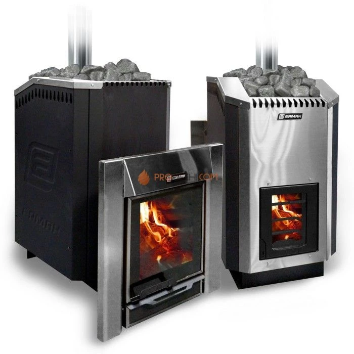 Дровяная печь для бани Ермак 24 Люкс (нержавейка)