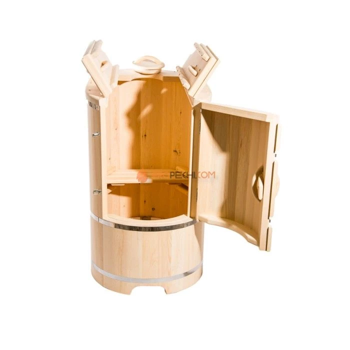 Фитобочка овальная НКЗ PREMIUM из кедра, со скошенной крышкой, 130x78x100 см / 40 мм