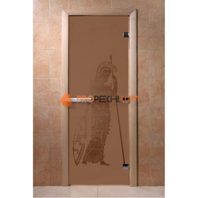 Дверь для бани DoorWood с рисунком Рим Бронза матовая, 2100x800 мм
