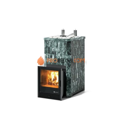 Дровяная печь для бани ИзиСтим Сочи К в полноценном наборном кожухе из змеевика