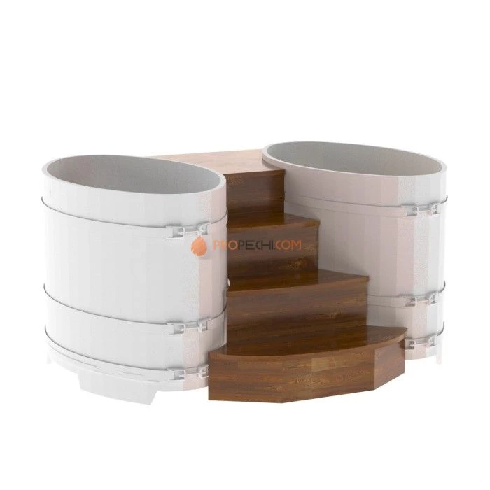 Подиум BentWood на 2 купели 0,8х1,42 СЛ мореный