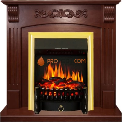 Каминокомплект Royal Flame Sorrento угловой - Орех с очагом Fobos FX Brass