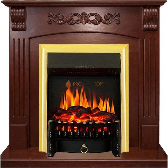 Каминокомплект Royal Flame Sorrento угловой - Орех с очагом Fobos FX Brass