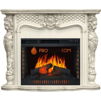 Каминокомплект Royal Flame Castle - Слоновая кость с патиной с очагом Vision 30 EF LED FX