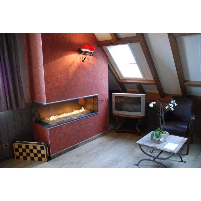 Газовая топка Vero Design Gala Угловая левая (1750x500 мм) D130/200 мм, горелка VLK burner