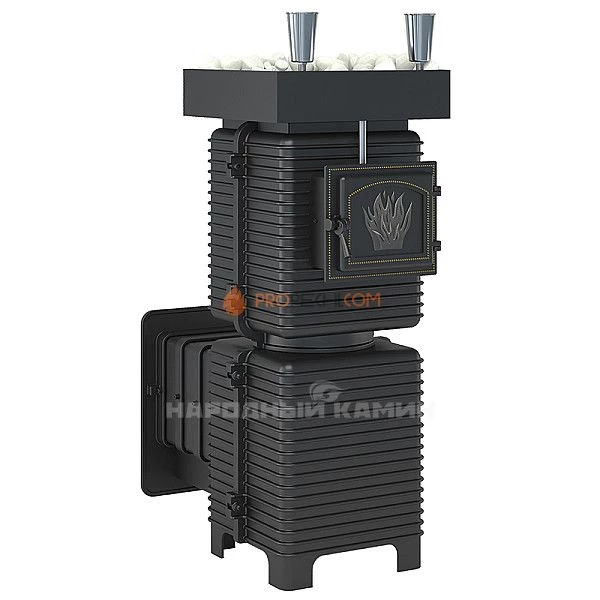 Печь для бани Эверест Легкий пар Профи по-серому (под обкладку)