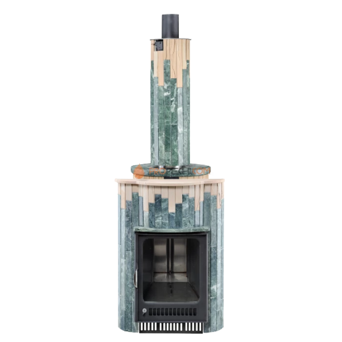 Дровяная печь для бани Ферингер Макси До 38 м³ - Змеевик + Окаменевшее дерево