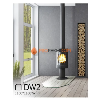 Стекло напольное под печь DoorWood DW2 Прозрачное 1100x1100 h=6