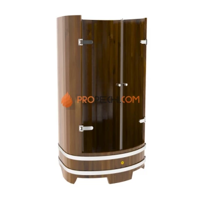 Душевая кабина BentWood из дерева со стеклянными дверцами 0,95х1,2 h=2,0 (лиственница мореная Рустик)