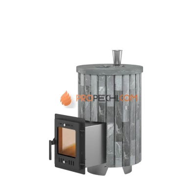 Дровяная печь для бани Эверест Steam Master 18 INOX Ламель Талькохлорит, S-20