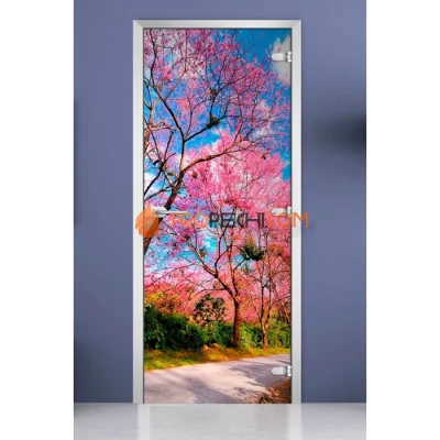 Стеклянная межкомнатная дверь DoorWood с фотопечатью Nature-12, 2000х600 мм