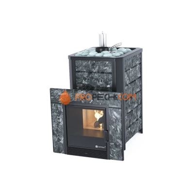 Дровяная печь для бани ИзиСтим Ялта 25 в камне Пироксенит
