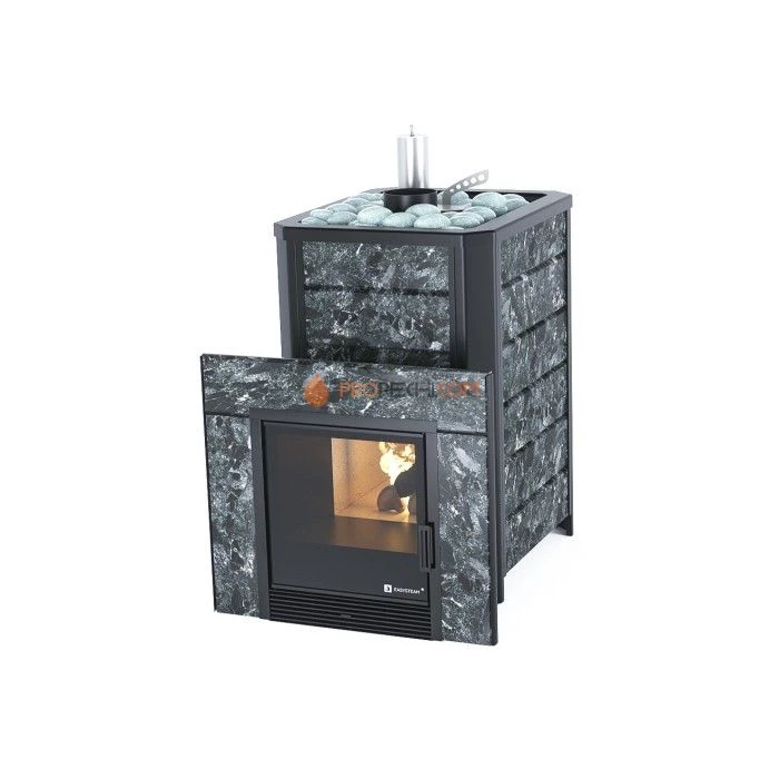 Дровяная печь для бани ИзиСтим Ялта 25 в камне Пироксенит